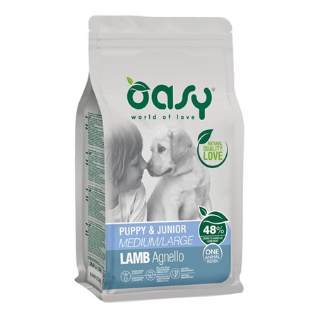 oasy dog puppy junior medium large agnello 2 5 kg monoproteico