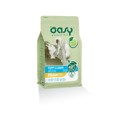 oasy dog puppy junior medium pollo 12 kg