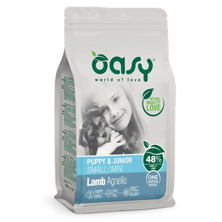 oasy dog puppy junior small mini agnello 2 5 kg crocchette cane