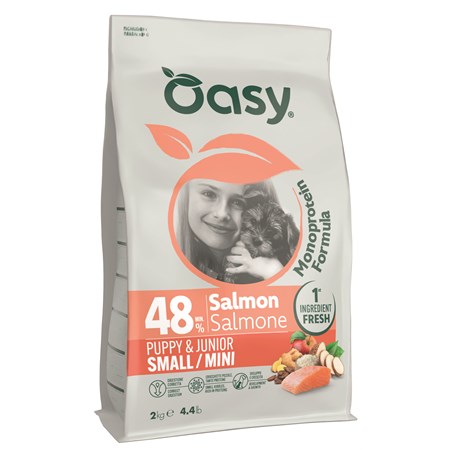 oasy dog puppy junior small mini salmone 2 5 kg crocchette cane