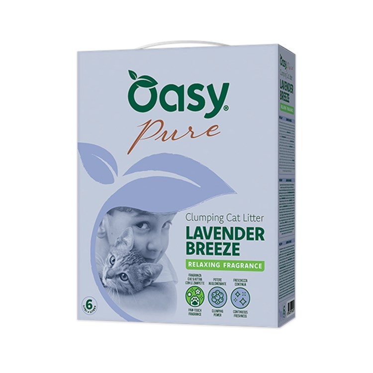 Oasy Lettiera Pure Clean Lavender Breeze 6 LT Profumata alla Lavanda Per Gatti