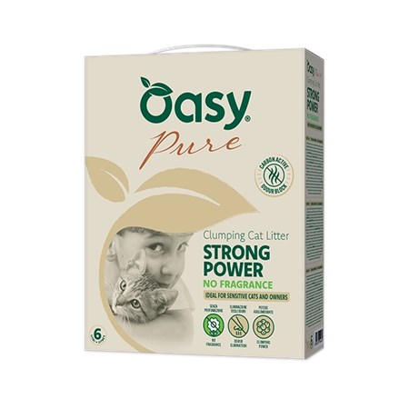 oasy lettiera pure strong power no fragance 6 ltagglomerante senza profumazione per gatti