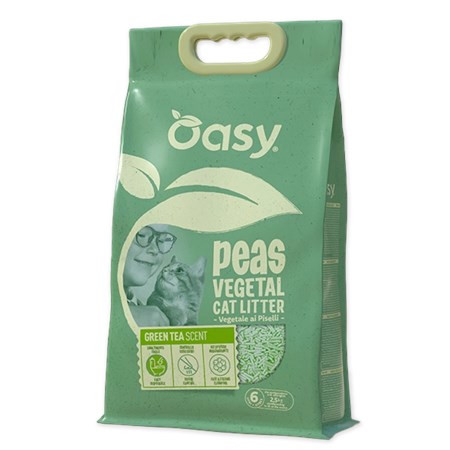oasy lettiera vegetale ai piselli profumata al te verde 6 lt agglomerante per gatti