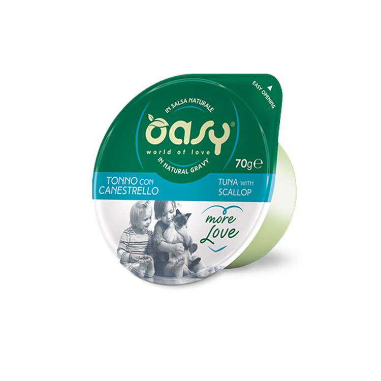 Oasy More Love Green Cup Tonno Con Canestrello 70 gr Umido Gatto
