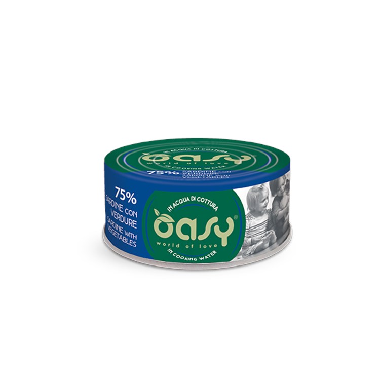 Oasy More Love Sardine Con Verdure Lattina 70 gr Per Gatti