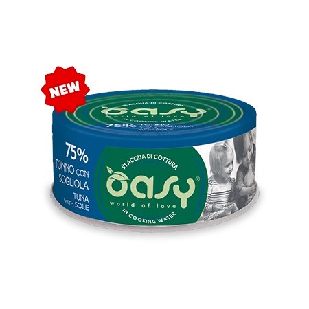 oasy more love tonno sogliola lattina 70 gr per gatti