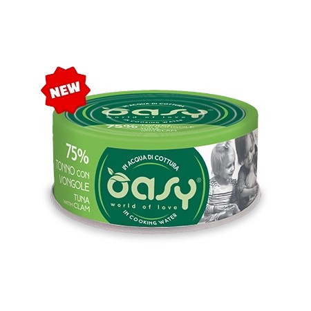 oasy more love tonno vongole lattina 70 gr per gatti