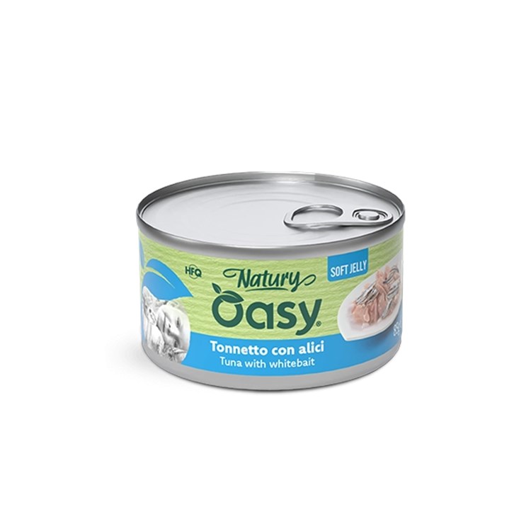 Oasy Natury Cat Soft Jelly Tonnetto Con Alici 85 gr Scatoletta Umido Per Gatti
