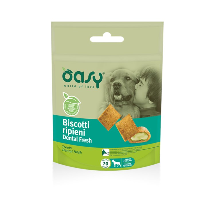 Oasy Snack Biscotti Ripieni Dental Fresh per Cani 70 g