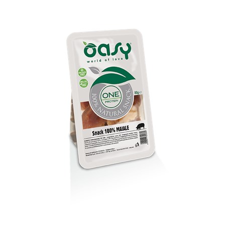 oasy snack one protein maiale 80 gr per cani monoproteico