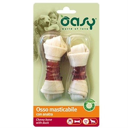 oasy snack osso masticabile con anatra m 54 gr 1 conf 2 ossi
