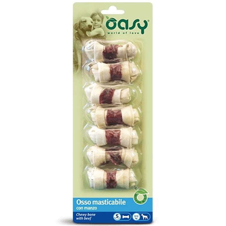 Oasy Snack Osso Masticabile Con Manzo Taglia S 85 Gr 1 conf 7 Ossi