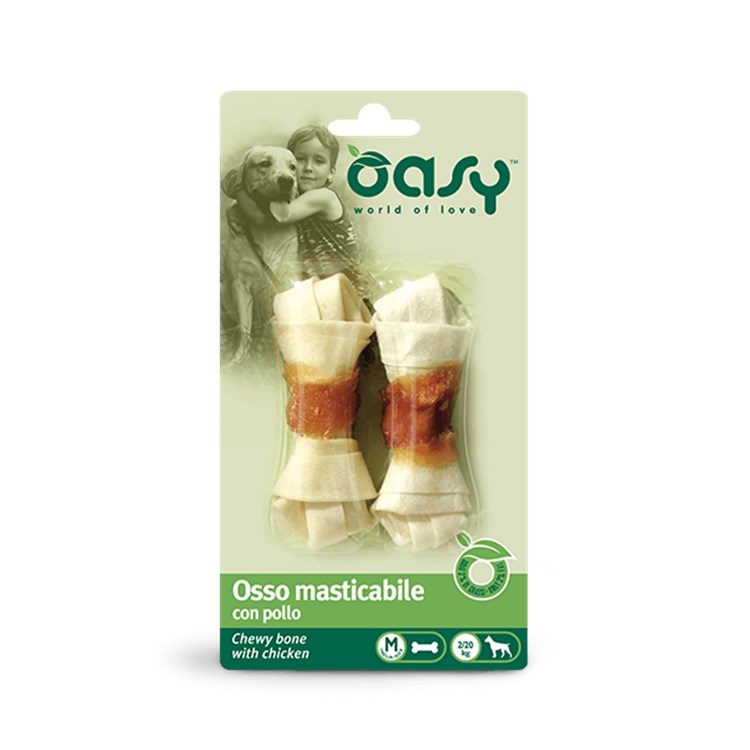 Oasy Snack Osso Masticabile Con Pollo M 54 Gr 1 conf 2 Ossi