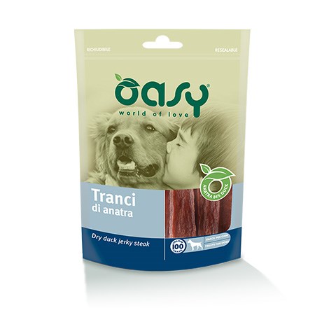oasy snack tranci di anatra 100 g per cani