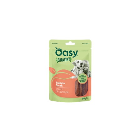 oasy snack tranci di salmone 80 g per cani