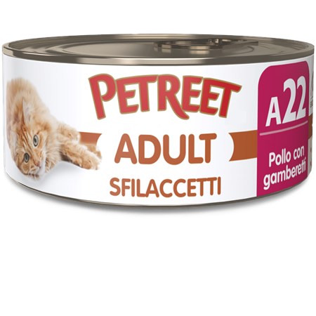 petreet 70 gr sfilaccetti di pollo con gamberetti