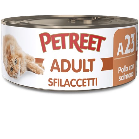 petreet 70 gr sfilaccetti di pollo con salmone