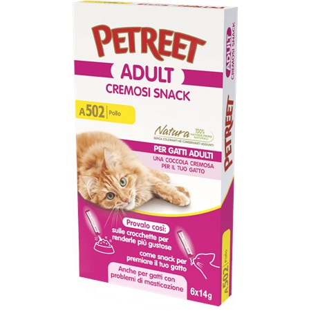 petreet cremosi snack 6 bustine da 14 gr pollo