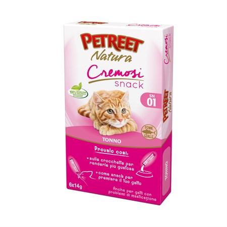 petreet cremosi snack 6 bustine da 14 gr tonno