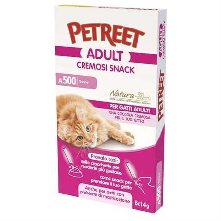 petreet cremosi snack 6 bustine da 14 gr tonno