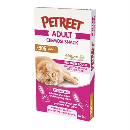 petreet cremosi snack 6 bustine da 14 gr vitello