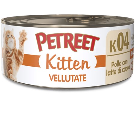 Petreet Kitten Pollo Con Latte Di Capra 70 gr K04 Scatoletta Umido Gattini in Gatti