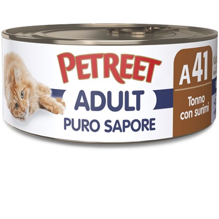 Petreet Puro Sapore Tonno Con Surimi 70 gr A41 Scatoletta Umido Gatto in Gatti