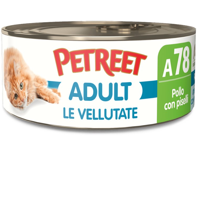 Petreet Vellutate Pollo Con Piselli 70 gr A78 Scatoletta Umido Gatto