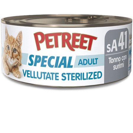 petreet vellutate sterilized tonno con surimi 70 gr scatoletta gatto sterilizzato