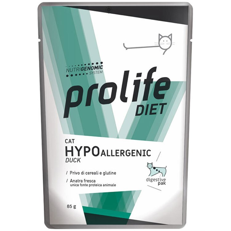 PROLIFE Cat Diet Hypoallergenic Anatra 85 gr Bustina Umido Gatto