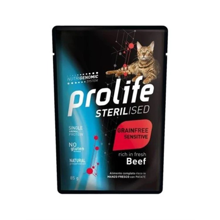 Prolife Cat Veterinary Diet Sterilised Sensitive Manzo e Patate 85 gr Beef Umido Gatto