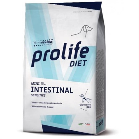 prolife dog diet mini sensitive intestinal 5 kg crocchette cane