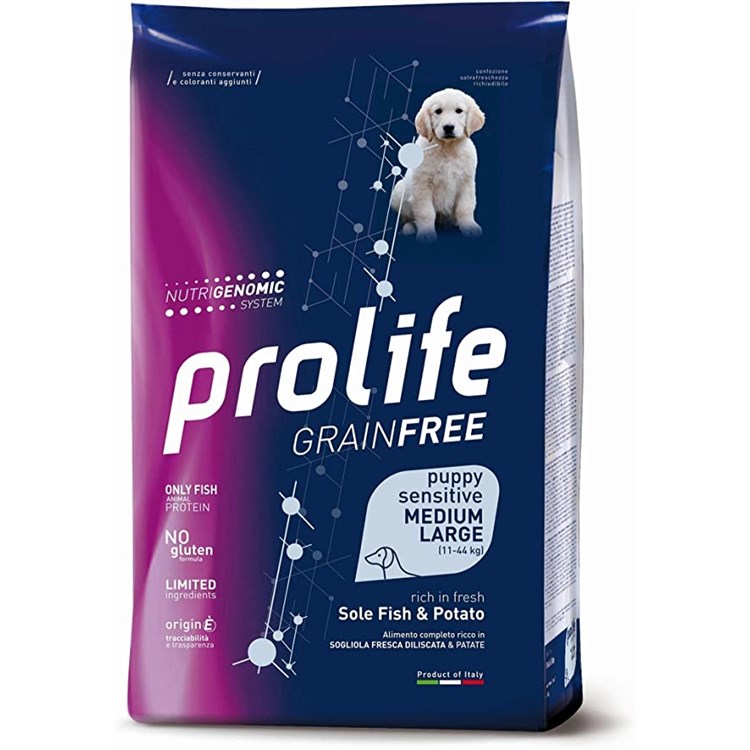 Prolife Dog Puppy Sensitive Medium Large Sogliola e Patate 2 kg Grain Free