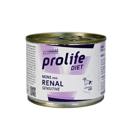 prolife dog veterinary formul mini renal sensitive 200 gr umido cane