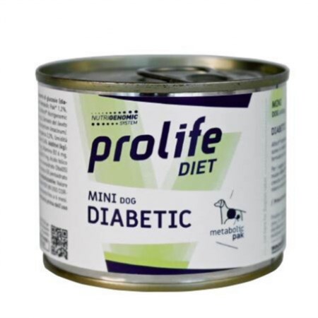 prolife dog veterinary formula mini diabetic 200 gr umido
