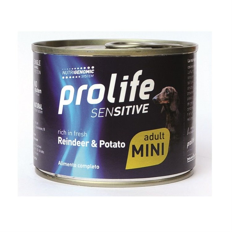 Prolife Sensitive Dog Mini Adult Renna Patate 200 gr Umido Per Cani