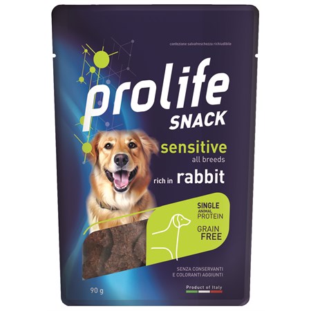 prolife snack sensitive grain free coniglio 90 gr premi cane