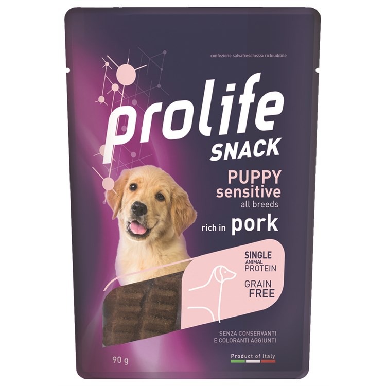 Prolife Snack Sensitive Grain Free Puppy Maiale 90 Gr Per Cani Cuccioli