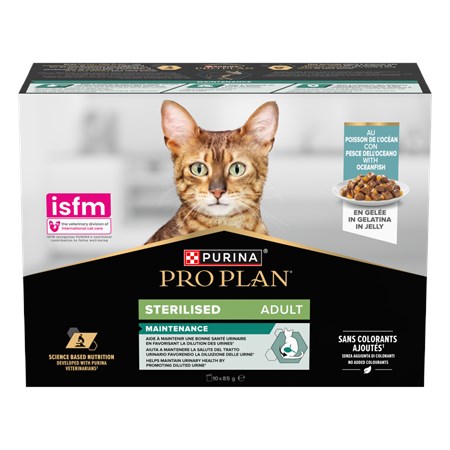 purina pro plan cat adult sterilised multipack 10x85 gr bustine in gelatina con pesce oceanico