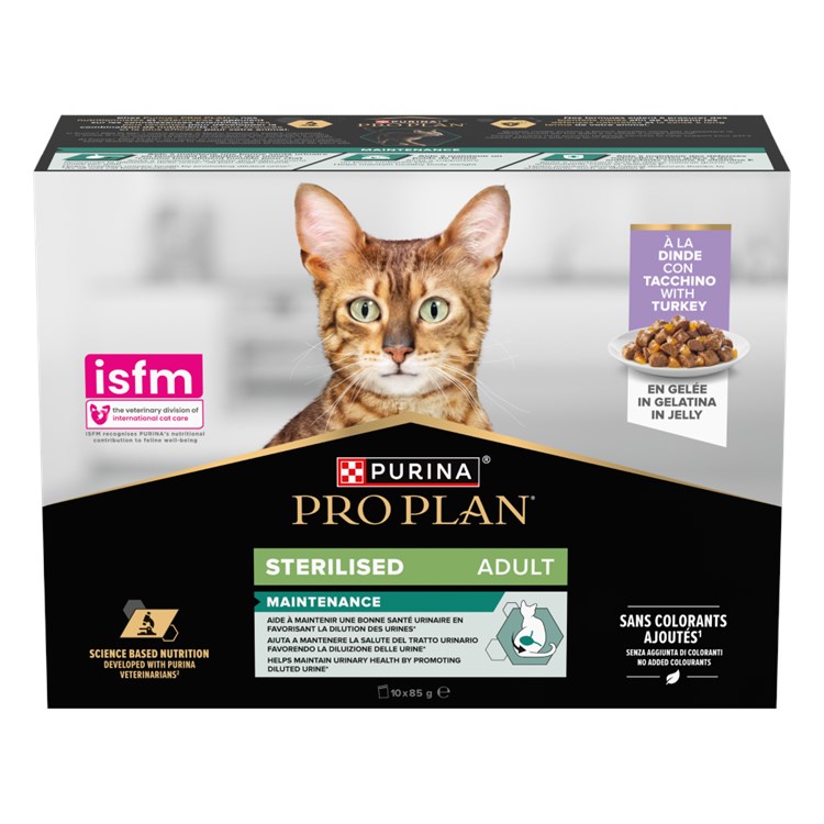 Purina Pro Plan Cat Adult Sterilised Multipack 10X85 Gr Bustine in Gelatina Con Tacchino