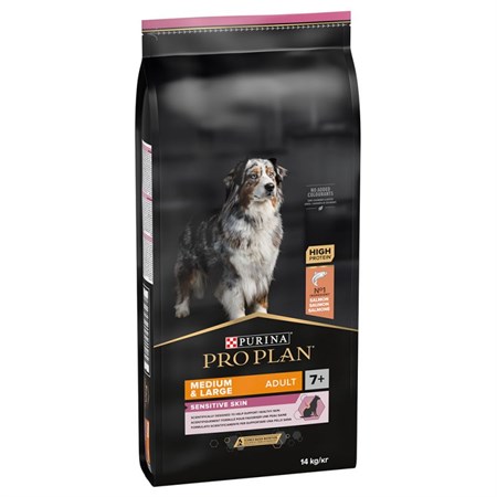 purina pro plan medium large adult 7 sensitive optiderma salmone 14 kg mature senior