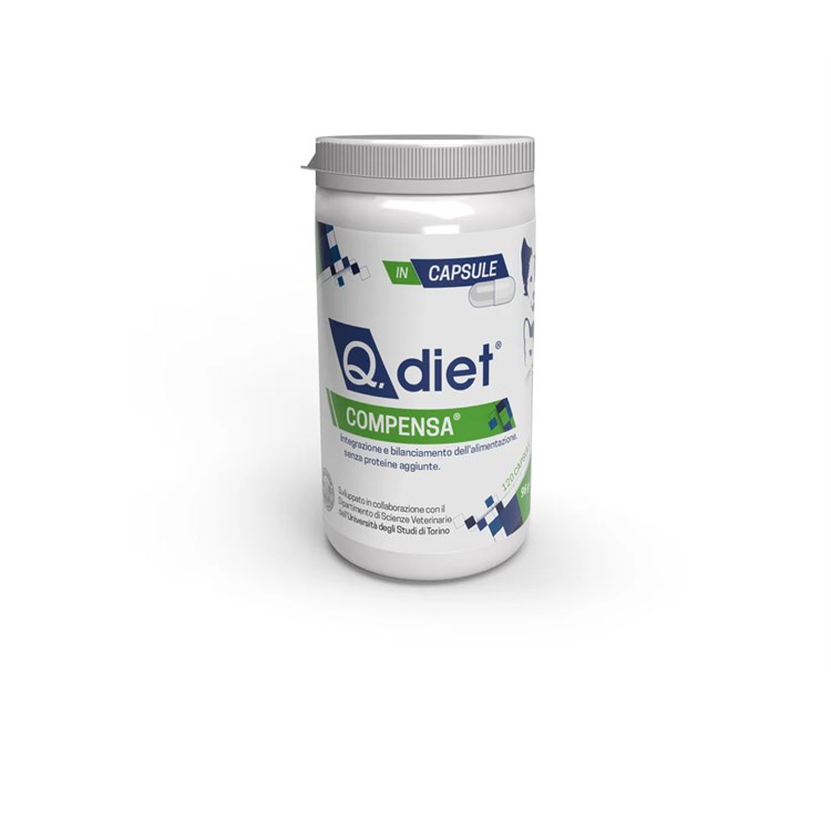 Q.Diet Compensa 120 Capsule Integratore Vitaminico Per Cani e Gatti