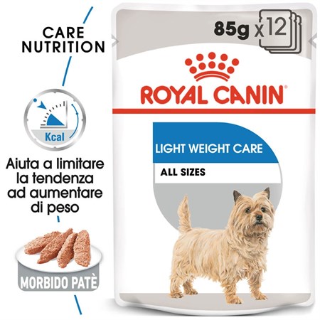 royal canin all sizes light 85 gr busta pate loaf umido per cane