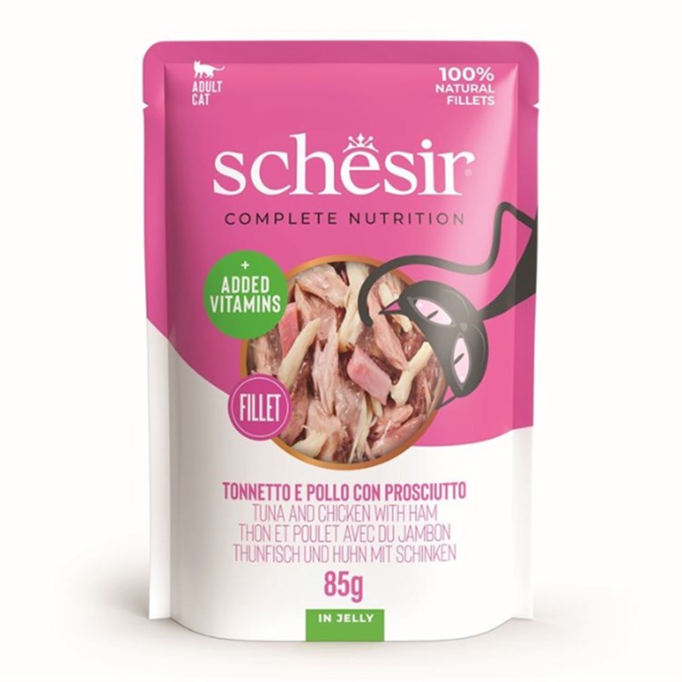 Schesir Complements Tonnetto e Pollo Con Prosciutto 85 gr Bustina Umido Per Gatti