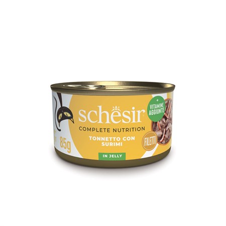 schesir complete tonnetto con surimi 85 gr jelly scatoletta umido per gatti