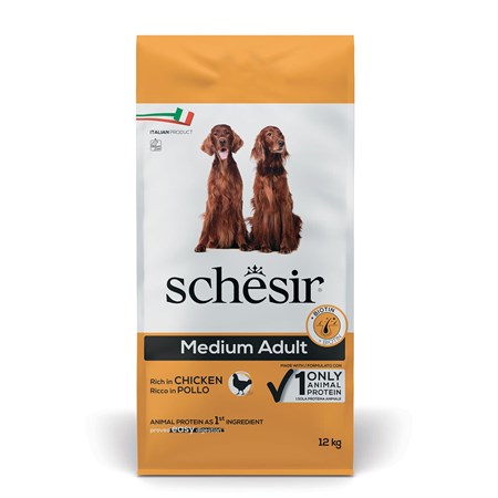 schesir dog medium adult pollo monoproteico mantenimento 12 kg per cani