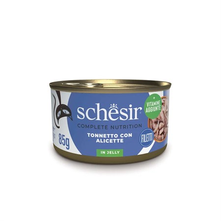 schesir in gelatina tonnetto con alicette 85 gr per gatti