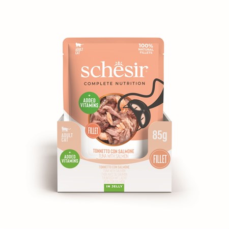 schesir tonno e salmone 100 gr busta umido per gatti