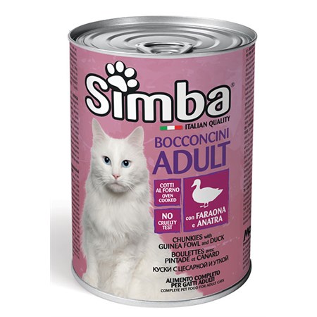 simba bocconcini con faraona e anatra 415 gr umido per gatti