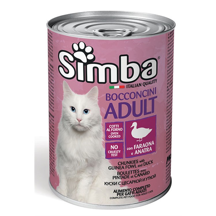 Simba Bocconcini Con Faraona e Anatra 415 gr Umido Per Gatti